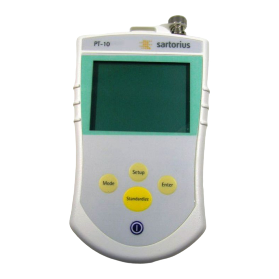 Sartorius PT-10 Instrucciones De Funcionamiento