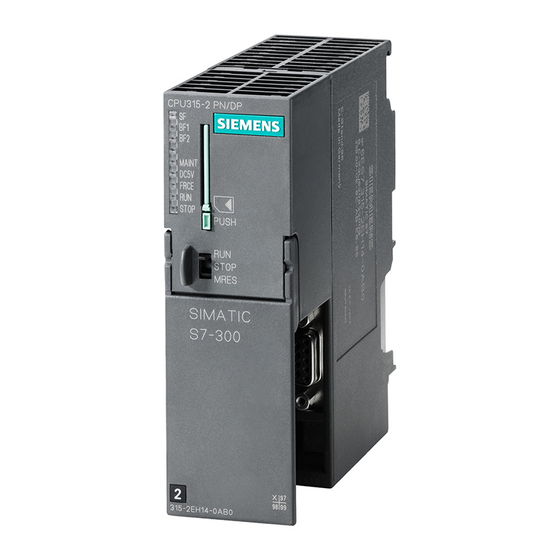 Siemens CPU 314C-2 PN/DP Manuales