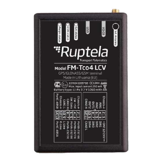 RUPTELA FM-Tco4 LCV Guia De Inicio Rapido