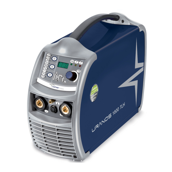 voestalpine Bohler Welding URANOS 1800 TLH Manual De Instrucciones
