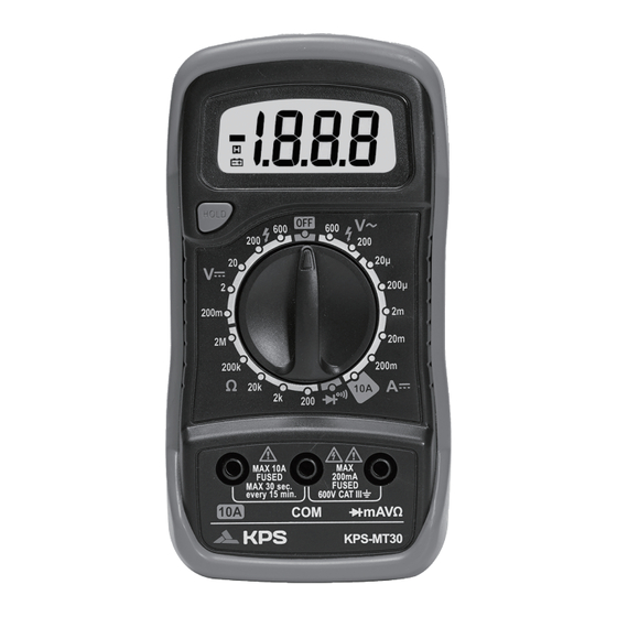 KPS MT30 Manual De Instrucciones