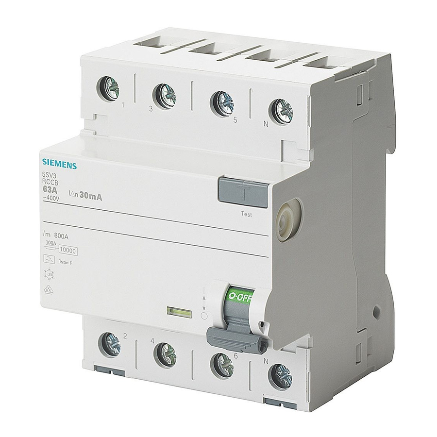 Siemens 5SV3 Serie Instructivo