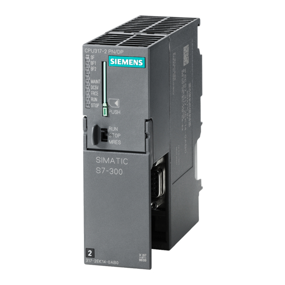 Siemens CPU 317-2 DP Información Del Producto