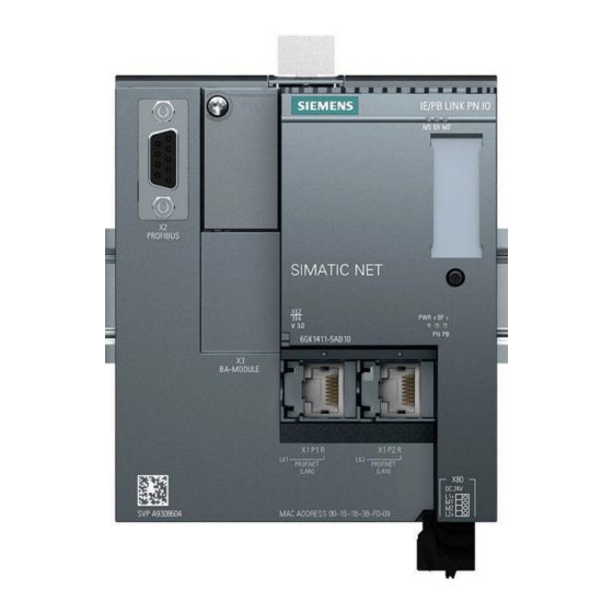 Siemens SIMATIC NET PROFIBUS IE/PB LINK PN IO Instrucciones De Servicio