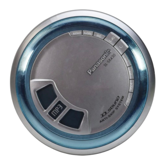 Panasonic SL-SX430 Instrucciones De Funcionamiento