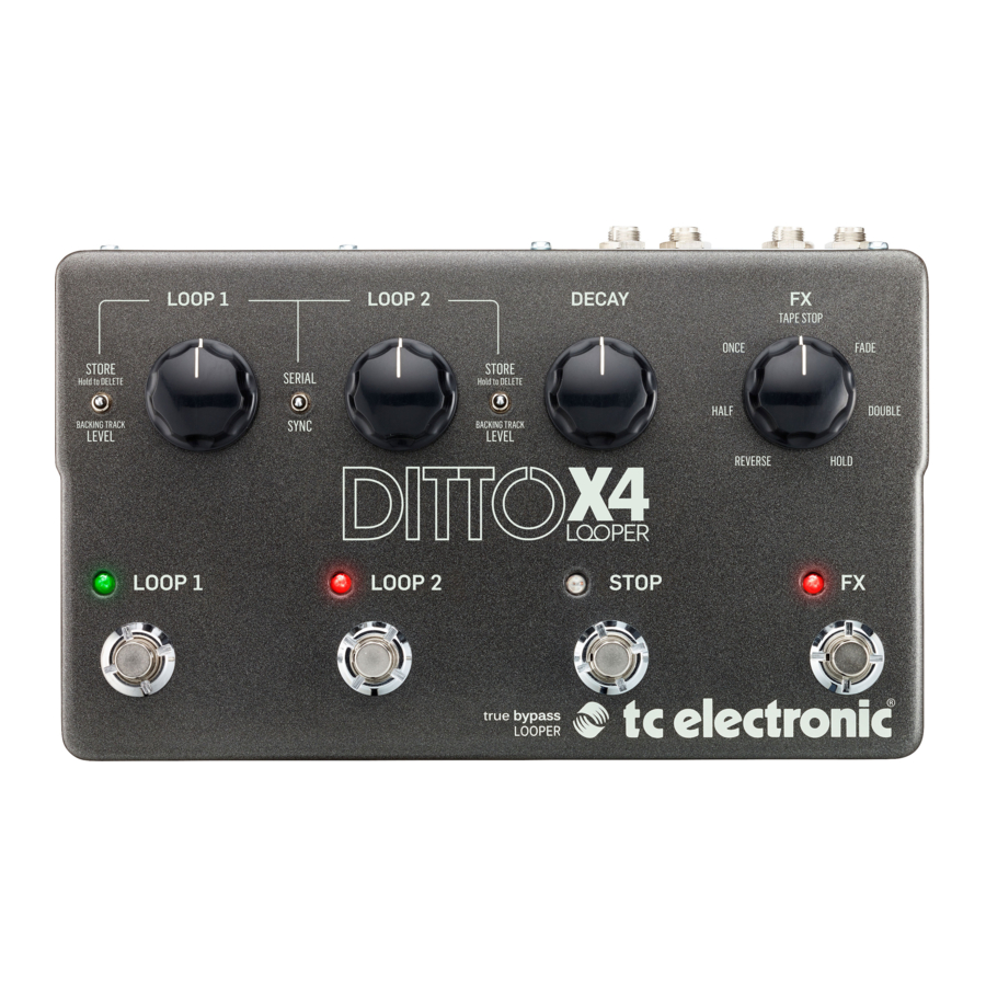 TC Electronic DITTO X4 LOOPER Guia De Inicio Rapido