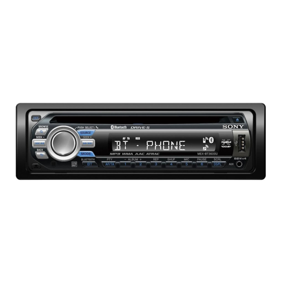 Sony MEX-BT3600U Manual De Instrucciones