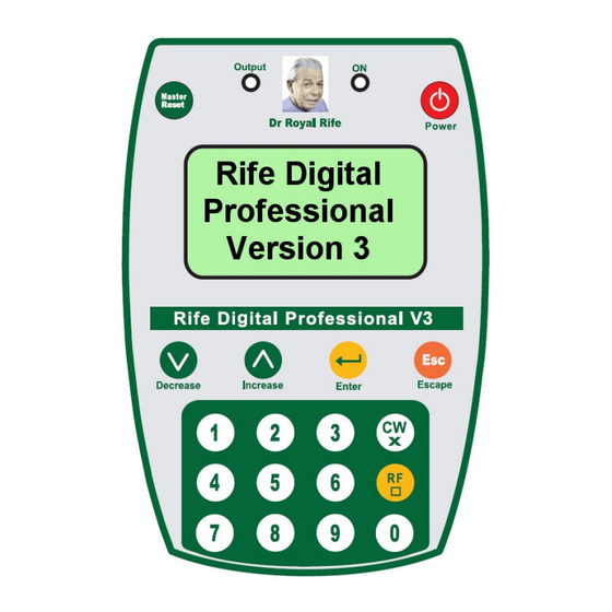 Rife Digital Professional V3 Serie Libro De Instrucciones