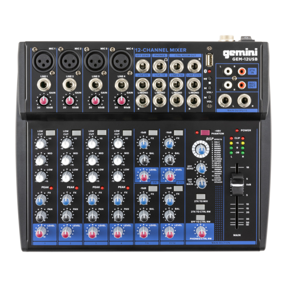 Gemini GEM-12USB Manual Del Usuario