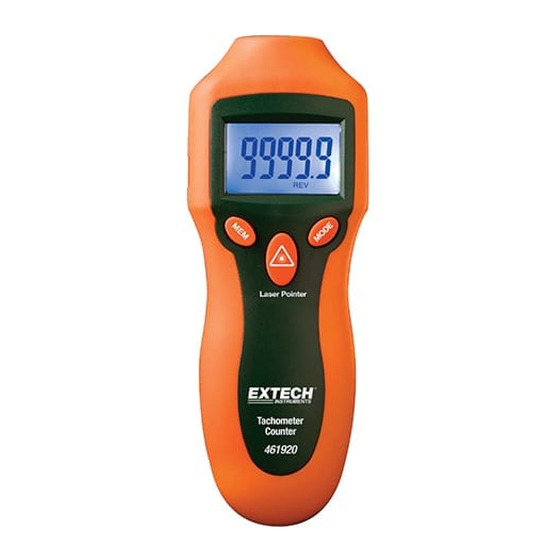Extech Instruments 461920 Manual Del Usuario