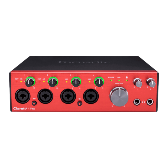 Focusrite Clarett 4Pre Guía De Usuario