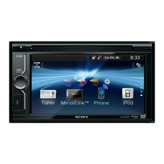 Sony XAV-601BT Manual De Instrucciones