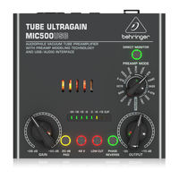 Behringer TUBE ULTRAGAIN MIC500USB Guia De Inicio Rapido