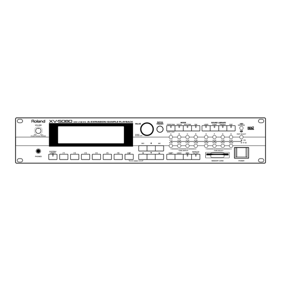 Roland XV-5080 Comienzo Rápido