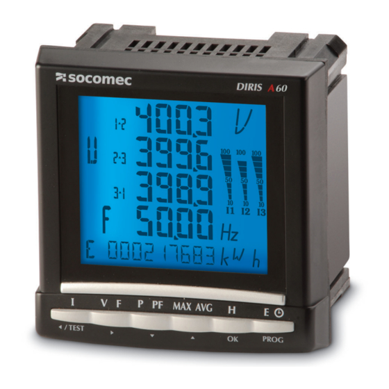 socomec DIRIS A60 Inicio Rápido