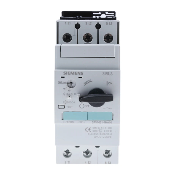 Siemens SIRIUS 3RV1.3 Instructivo