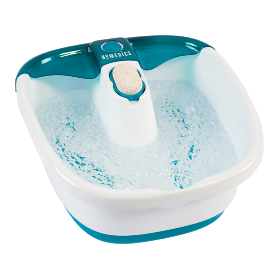 HoMedics BUBBLEMATEFOOTSPA Manual De Instrucciones E Información Sobre La Garantia