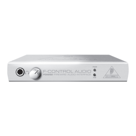 Behringer F-CONTROL AUDIO FCA202 Manual De Uso