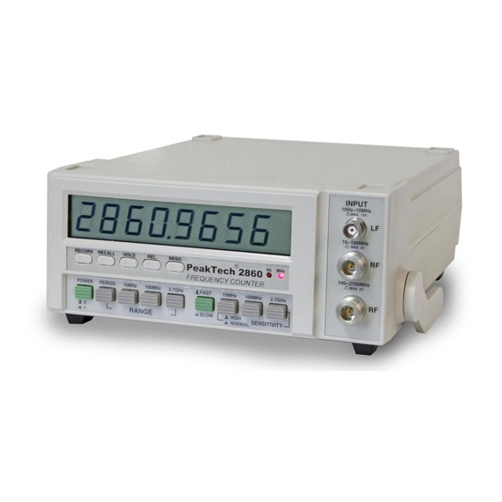 PeakTech 2860 Manual De Uso