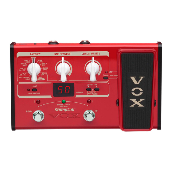 VOX Amplification StompLab IIB Manuales