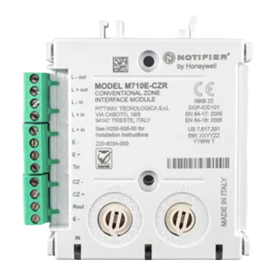 Honeywell NOTIFIER M710E-CZR Instrucciones De Instalación