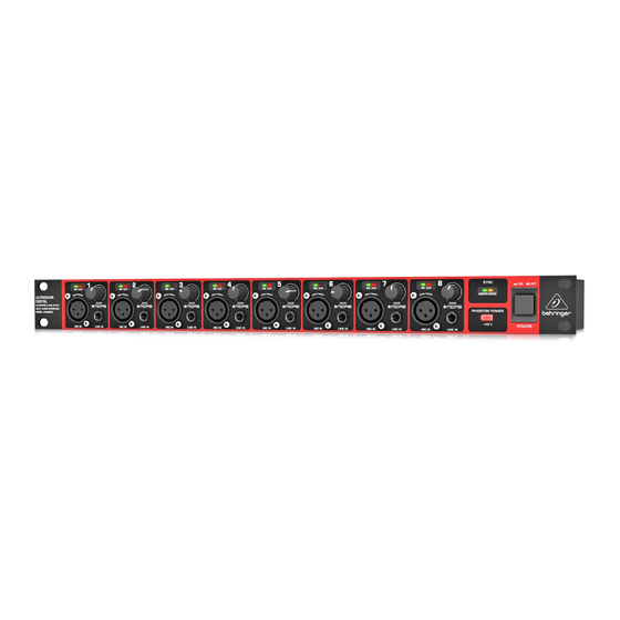 Behringer ULTRAGAIN DIGITAL ADA8200 Manual Del Usuario