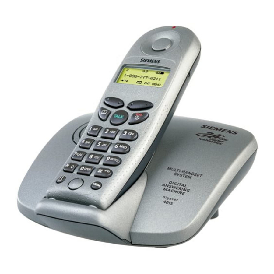 Siemens Gigaset 4015 Instrucciones De Manejo E Indicaciones De Seguridad