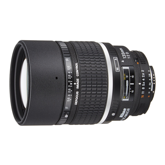 Nikon AF DC-Nikkor 135mm f/2 Manual De Instrucciones