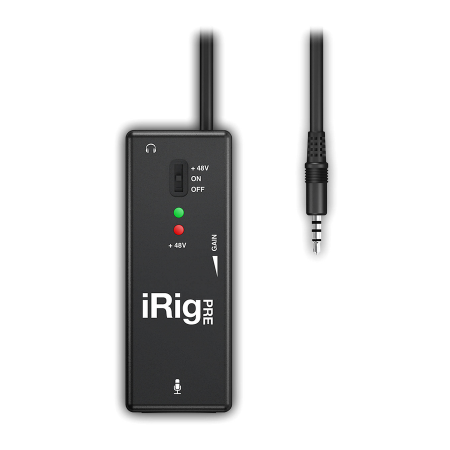 IK Multimedia iRig PRE Manual Del Usuario