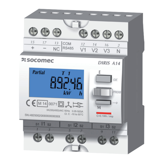 socomec DIRIS A14 Manual De Uso