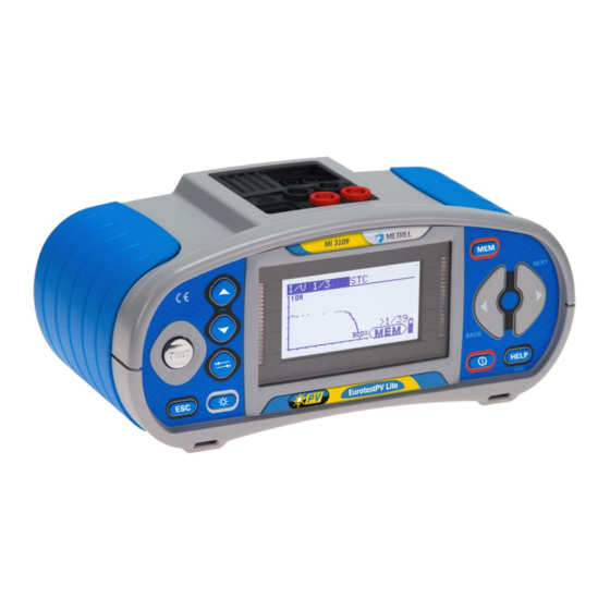 METREL EurotestPV Lite MI 3109 Manual De Funcionamiento