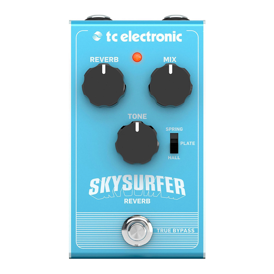 TC Electronic SKYSURFER REVERB Guia De Inicio Rapido