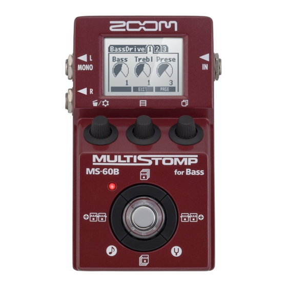 Zoom MULTI STOMP MS-60B Manual De Instrucciones