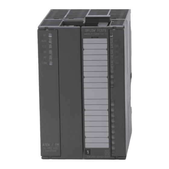 Siemens SITRANS F SIFLOW FC070 Manual Del Usuario