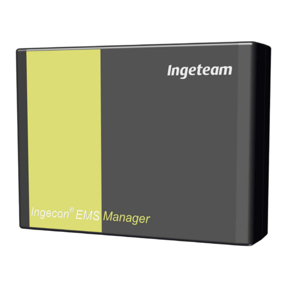 Ingeteam INGECON EMS Manager Manual De Instalacion Y Uso