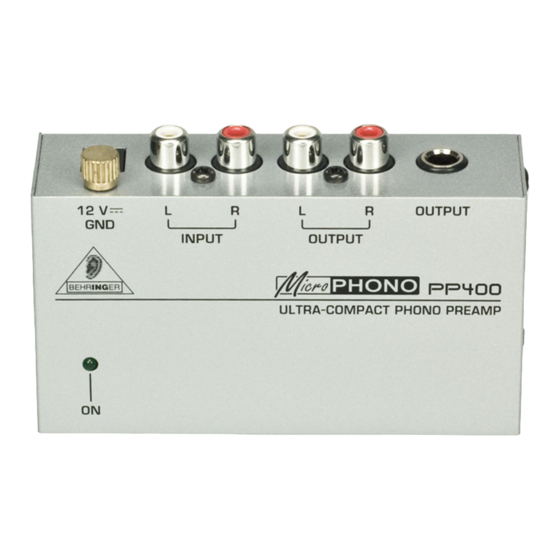 Behringer MICROPHONO PP400 Manual De Instrucciones