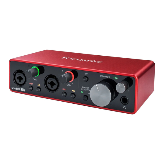 Focusrite Scarlett Studio 2i2 Guía De Usuario