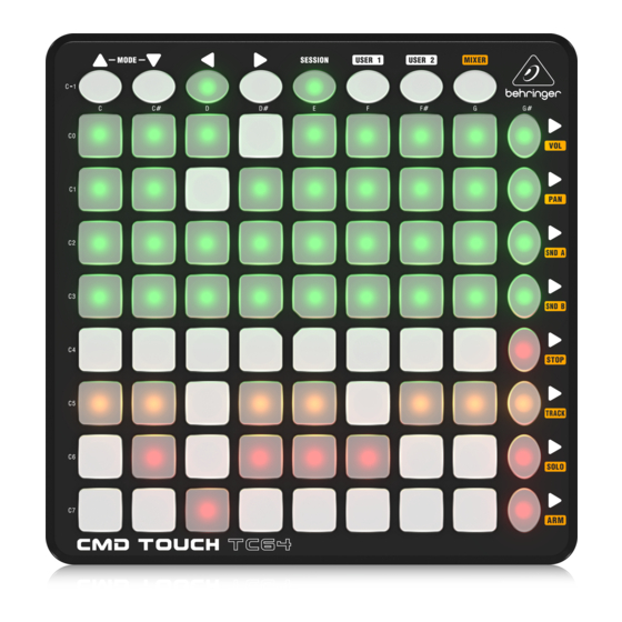 Behringer CMD TOUCH TC64 Guia De Inicio Rapido