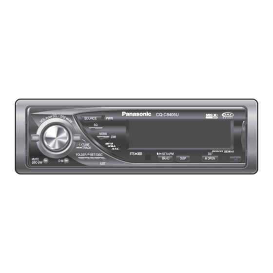 Panasonic CQ-C8405U Manual De Instrucciones