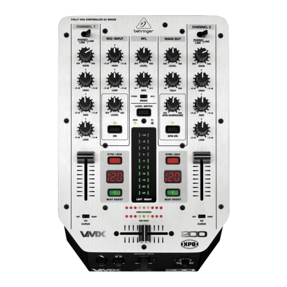 Behringer PRO MIXER VMX200 Guía Rápida De Uso