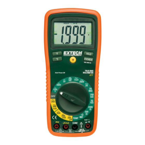 Extech Instruments 411 Manual Del Usuario