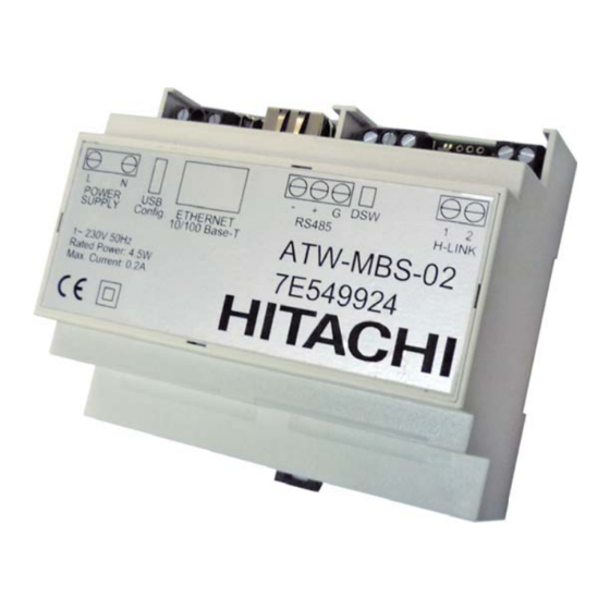 Hitachi ATW-MBS-02 Manual De Instalación Y Funcionamiento