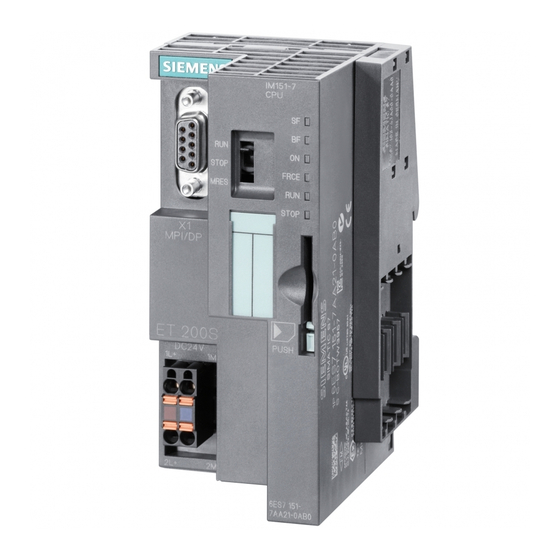 Siemens SIMATIC IM 151-7 F-CPU Información Del Producto