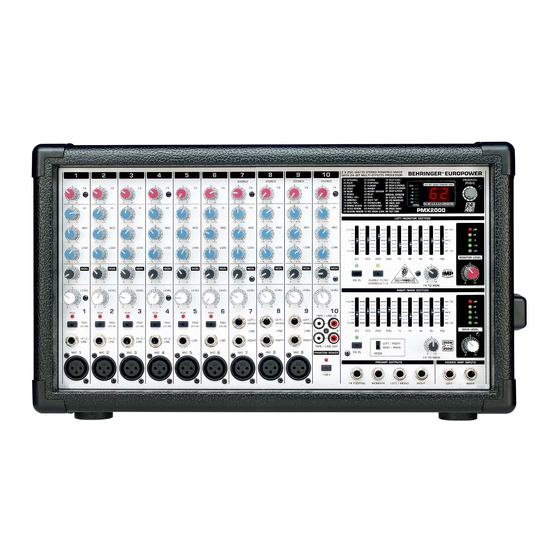 Behringer EUROPOWER PMH2000 Instrucciones Breves