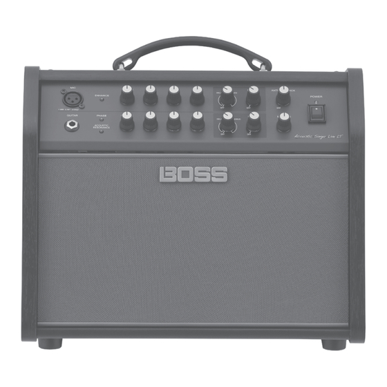 Boss ACOUSTIC SINGER LIVE LT Manual Del Usuario