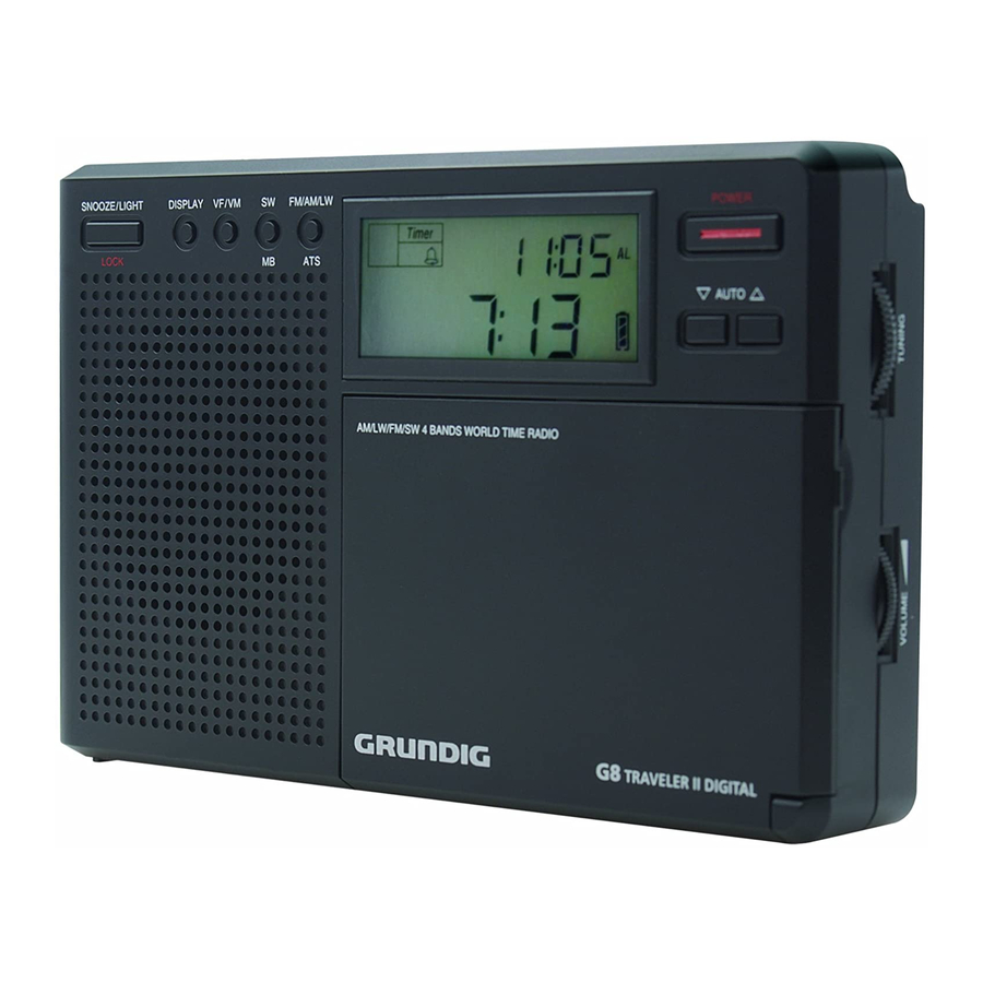 Grundig TRAVELER II DIGITAL G8 El Manual Del Propietario