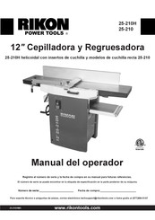 Rikon 25-210 Manual Del Operador