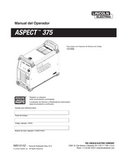 Lincoln Electric ASPECT 375 Manual Del Operador