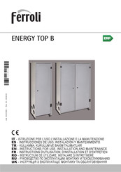 Ferroli ENERGY TOP B Serie Instrucciones De Uso, Instalación Y Mantenimiento