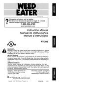 Electrolux Weed Eater RTE115 Manual De Instrucciones